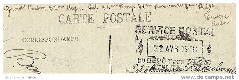 CPA Troyes La Préfecture 10 Aube Cachet Service Postal 22 Avril 1918 Du Dépot - Troyes