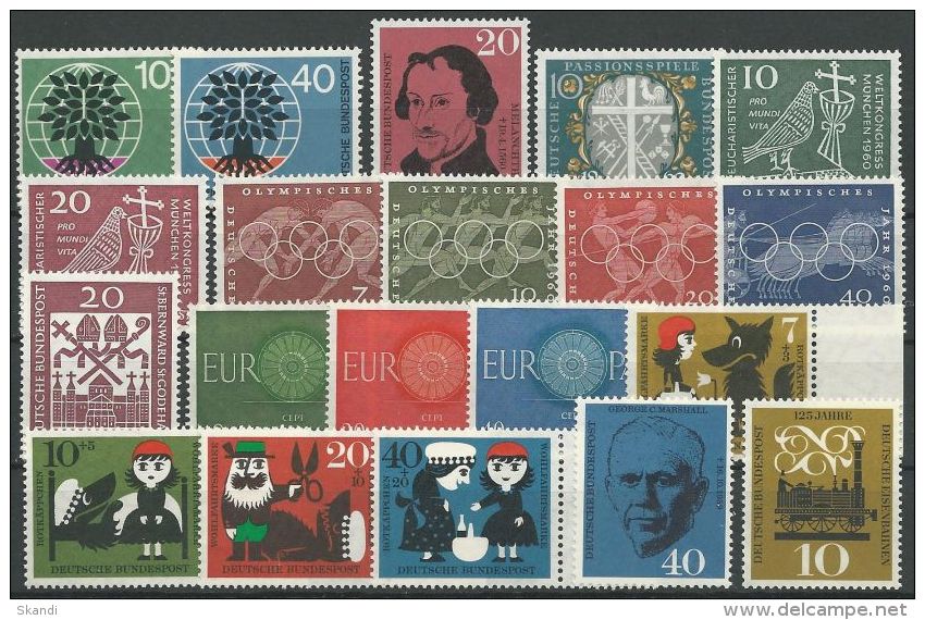 DEUTSCHLAND 1960 Mi-Nr. 326-45 Jahrgang/year Set ** MNH - Jahressammlungen