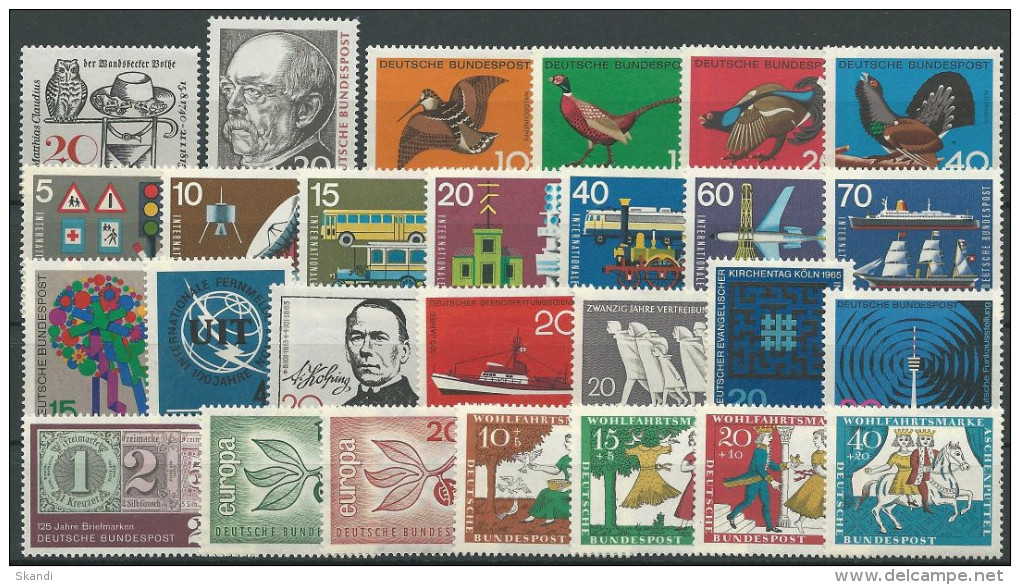 DEUTSCHLAND 1965 Mi-Nr. 462-88 Jahrgang/year Set ** MNH - Jahressammlungen