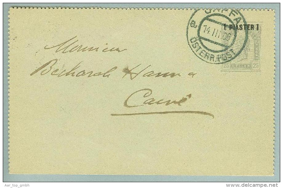 Österreich Levante Jaffa 1906-03-14 Ganzsache-Brief Nach Cairo - Oostenrijkse Levant