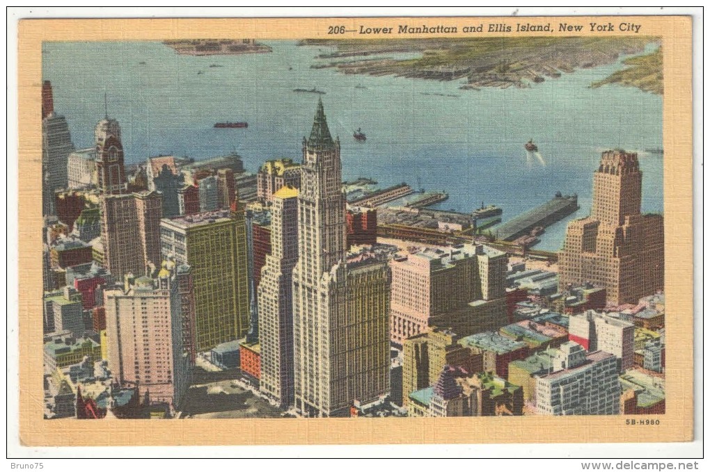 Lower Manhattan And Ellis Island, New York City - 1947 - Ellis Island