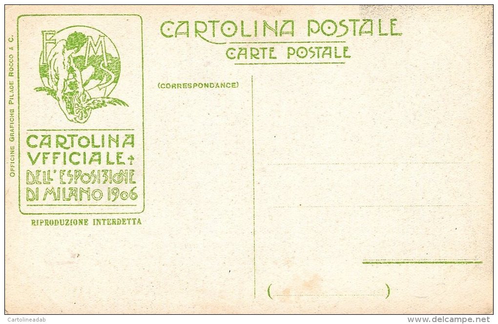[DC4634] CARTOLINA UFFICIALE - ESPOSIZIONE DI MILANO - VILLAGGIO ERITREO - Non Viaggiata - Old Postcard - Esposizioni
