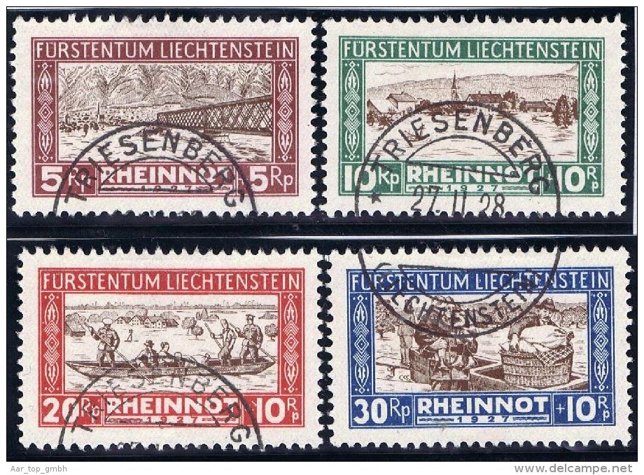 Liechtenstein 1928 Rheinnotsatz Gestempelt Zu#W7-10 Mi#78-81 - Oblitérés