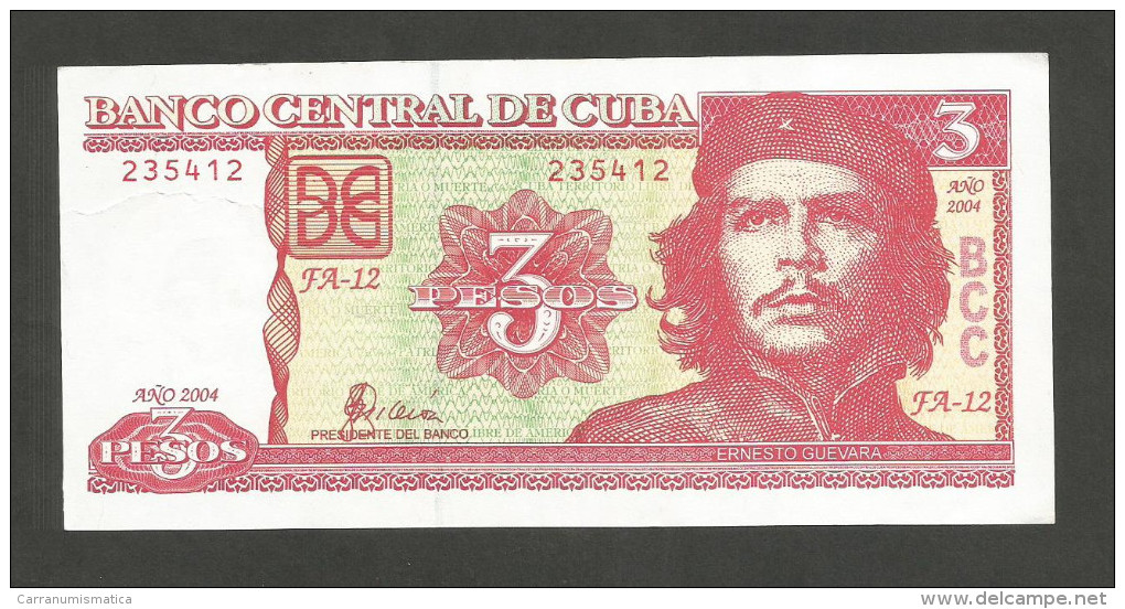 CUBA - BANCO NATIONAL De CUBA - 3 PESOS (2004) - Ernesto Guevara - Cuba