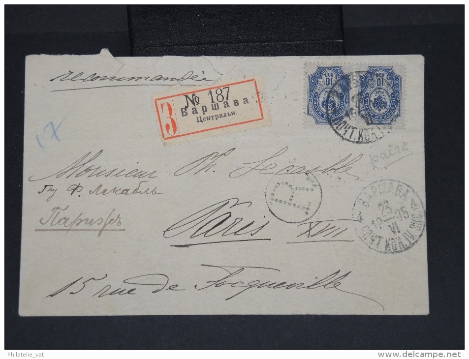 RUSSIE-Enveloppe En Recommandée De Bapwaba Pour Paris En 1905 à Voir P7054 - Briefe U. Dokumente