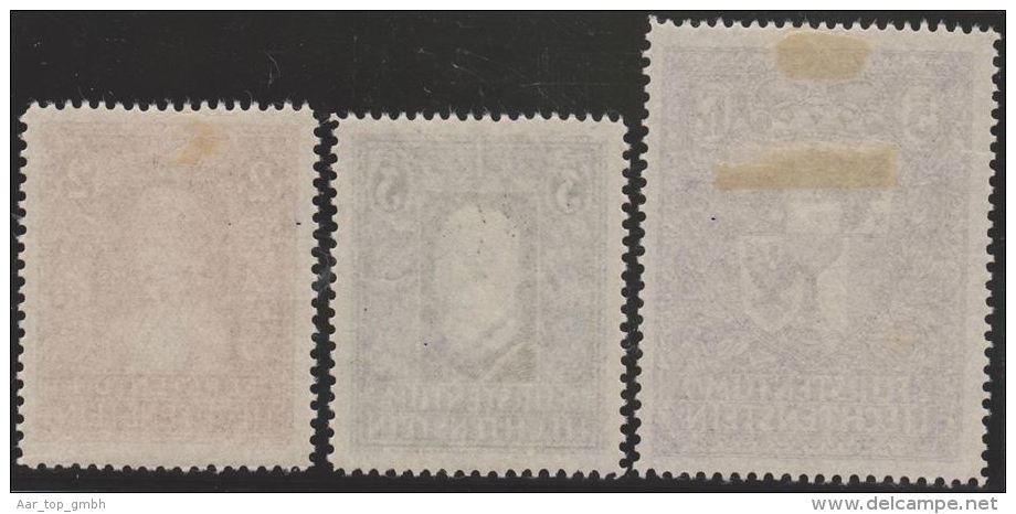 Liechtenstein 1933-5 Zu#119-121 * Falz Fürstenpaar + Landeswappen - Neufs