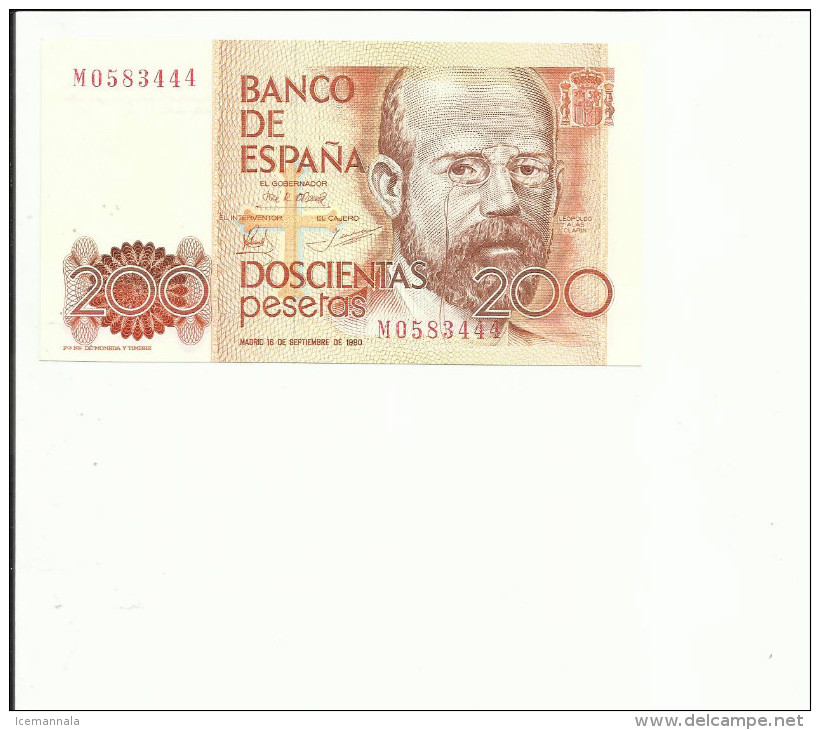 BILLETE 200 PESETAS 1980 ( SIN CIRCULAR) - [ 4] 1975-… : Juan Carlos I