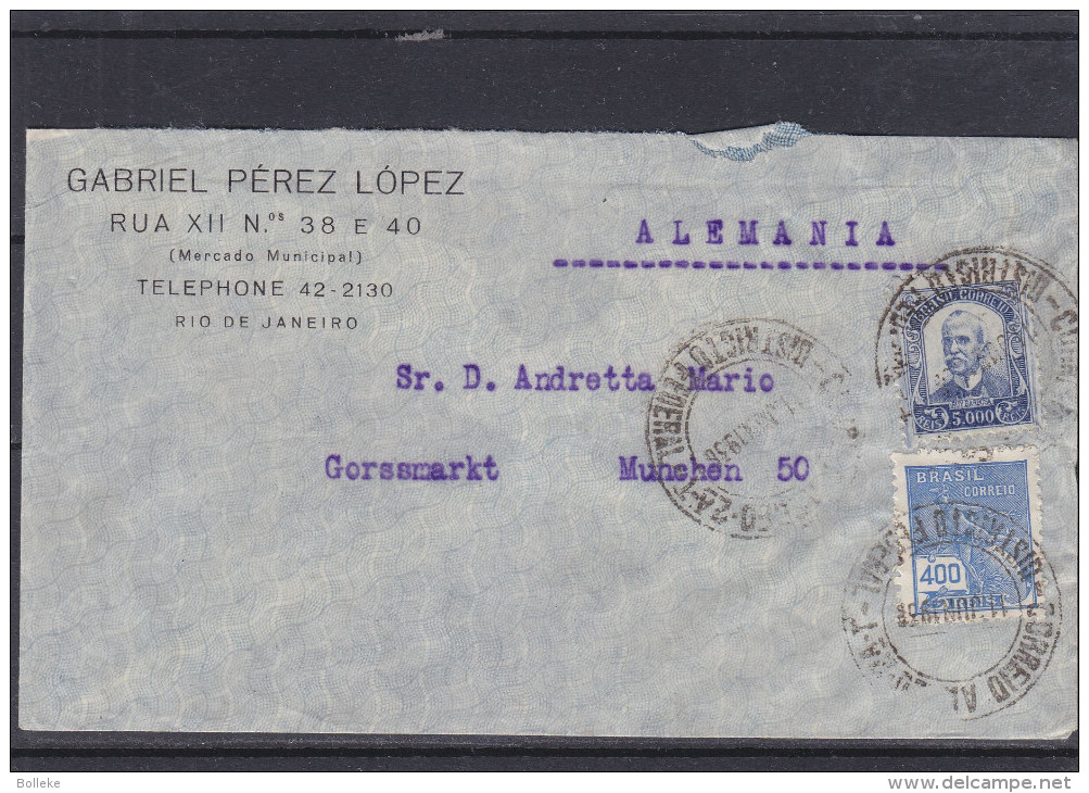 Brésil - Lettre De 1938 - Oblitération Correio Aereo - Districto Federal - Covers & Documents