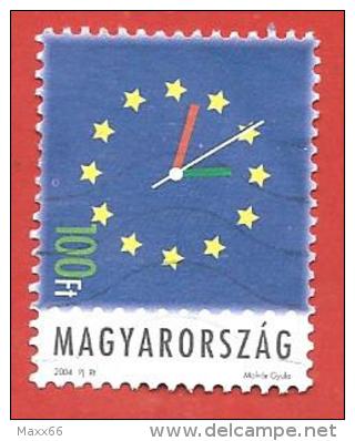 UNGHERIA USATO - 2004 - On The Way To The European Union - 100 Ft - Michel HU 4837 - Used Stamps