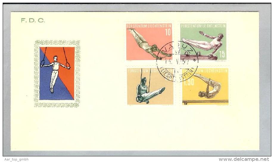 Liechtenstein 1957 FDC Sportserie Illustriert - Briefe U. Dokumente