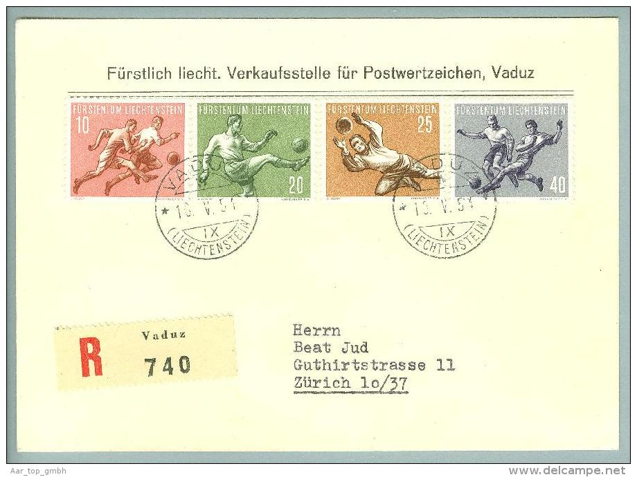 Liechtenstein 1954-05-18 R-FDC Sportserie - Briefe U. Dokumente