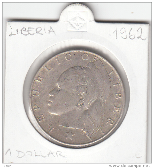 LIBERIA  1 ONE  DOLLAR  1962    SILVER COIN ARGENT ARGENTO - Liberia