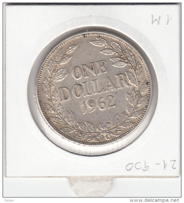 LIBERIA  1 ONE  DOLLAR  1962    SILVER COIN ARGENT ARGENTO - Liberia