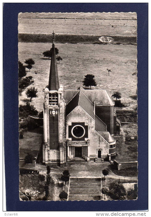 80   MOISLAINS - L'Eglise   Vue Aérienne  CPSM  P- F Année 1966  Edit Combier C I M     N° 206-7 A - Moislains