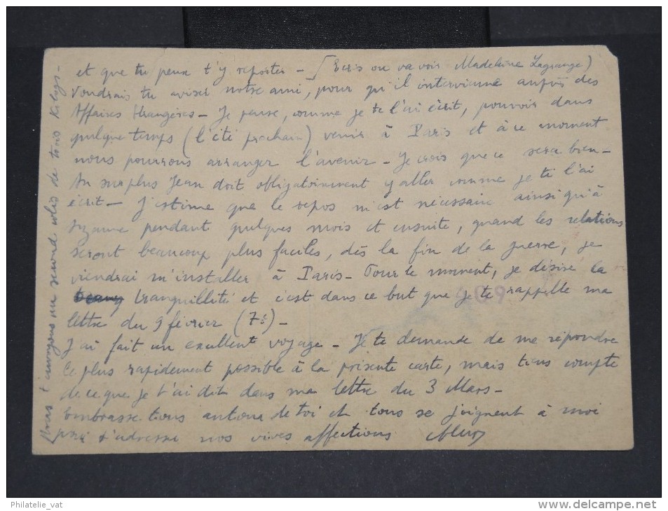 FRANCE-GRAND LIBAN-Entier Postal De Beyrouth Pour Paris En 1945 Avec Censure  Rare  à Voir Lot P7087 - Cartas & Documentos