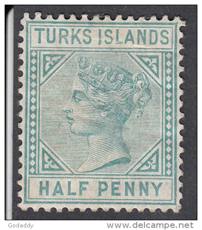 Turks Islands  1882  1/2d  SG53a  MH - Turks & Caicos