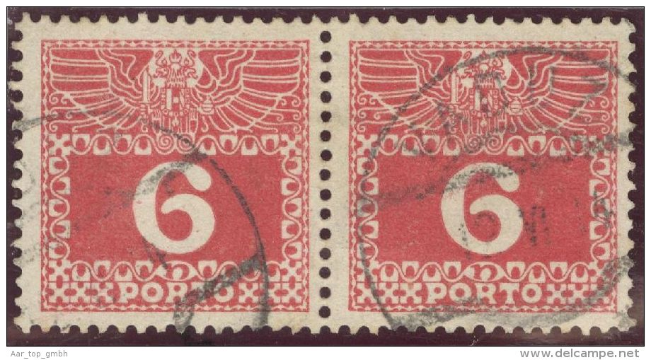 Liechtenstein 1914-06-12 Vaduz Porto AT Mitläufer Paar 6 Heller FLK#37 - Postage Due