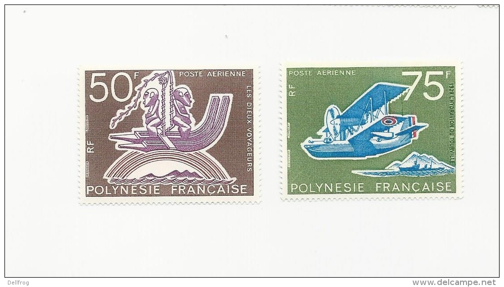 FRENCH POLYNESIA 1975- 50 Years Tahiotiam Aviation Sg 194-5 - Planes MNH Cv  &pound;29.50  In 2010 - Unused Stamps