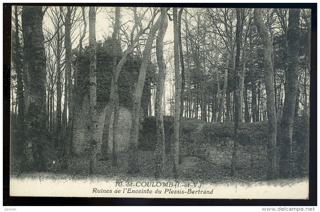 Cpa Du 35 St Coulombs Ruines De L' Enceinte Du Plessis Bertrand FRM 20 - Saint-Coulomb