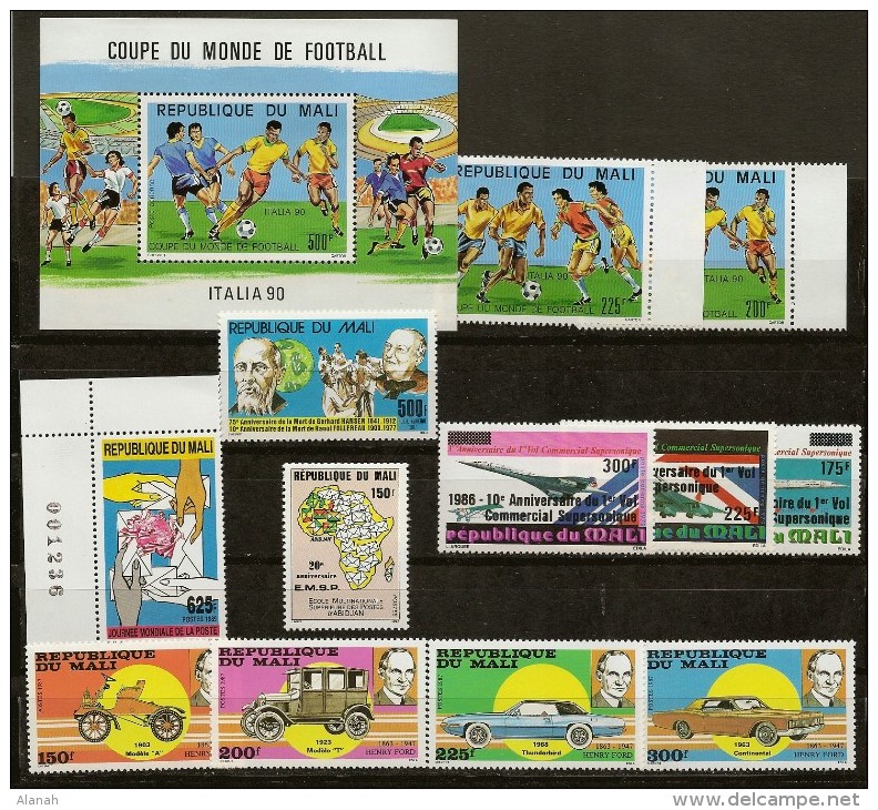 Lot 1 Bloc + 12 Timbres Séries Neufs ** Mali - Mali (1959-...)