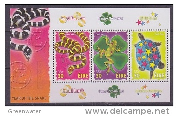 Ireland 2001 Year Of The Snake  M/s  ** Mnh (22602) - Blocchi & Foglietti