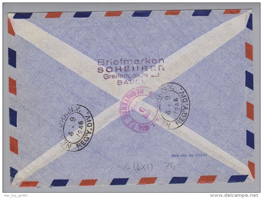 Liechtenstein 1946-01-12 Erstflug Schweiz-USA New York CHF 2.00 - Poste Aérienne