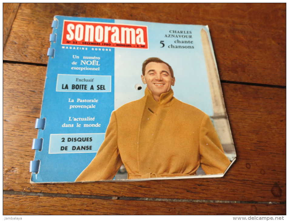 SONORAMA N°25 Décembre 1960 Charles Aznavour La Boite à Sel La Pastorale Provençale - Collectors