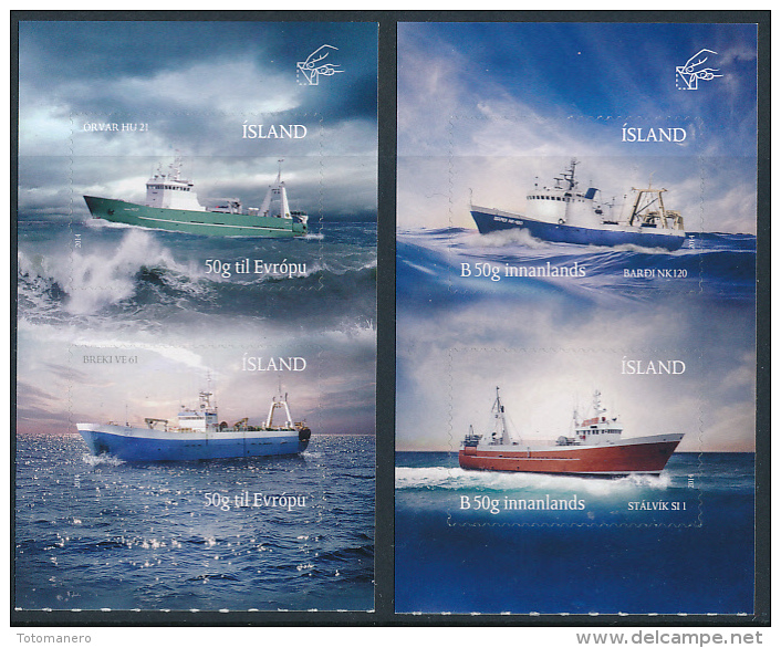 ICELAND/Island 2014 Fishing Vessels Set Of 4v** From Booklets - Nuovi