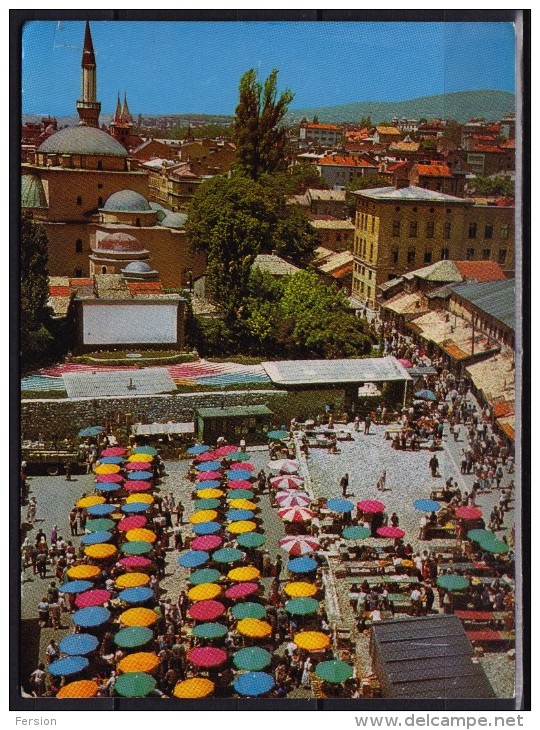 1966 SARAJEVO / Ali Pasha´s Mosque Alipasina Dzamija / Mosque Minaret / Marketplace Bascarsija - YUGOSLAVIA - BOSNIA - Islam