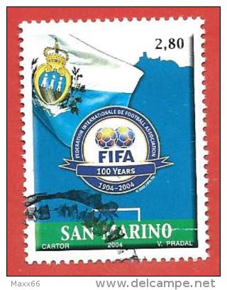 SAN MARINO USATO - 2008 - Centenario Della FIFA - € 2,80 - S. 1990 - Oblitérés