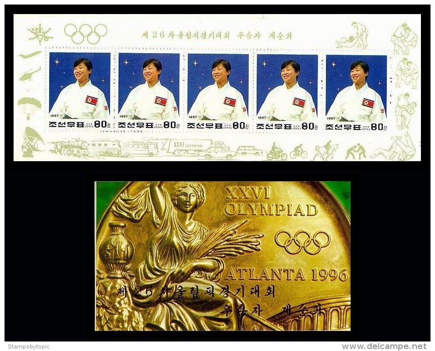 Korea Sc #3611 1997 Summer Olympic Games, Atlanta 1996, Judo Booklet Sports Mnh / ** Unexploded - Corée Du Nord