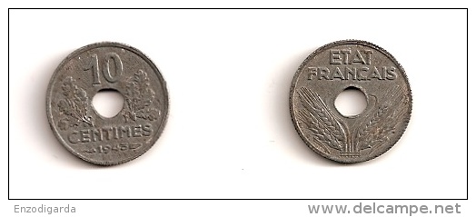 10 Centimes Etat Français, Petit Module - Zinc - ETAT TTB - 1943 - G 291-F142-2 - 10 Centimes