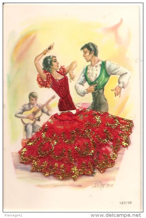 CPA-1960-ESPAGNE-COUPLE DANSEURS ESPAGNOLS-Robe En TISSU-TBE - Danses