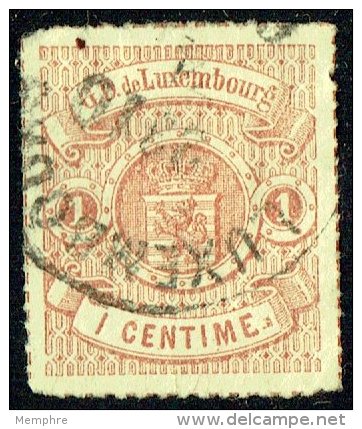 1865  Armoiries  Percé En Lignes Colorées   1 Cent.  Oblitéré - 1859-1880 Stemmi