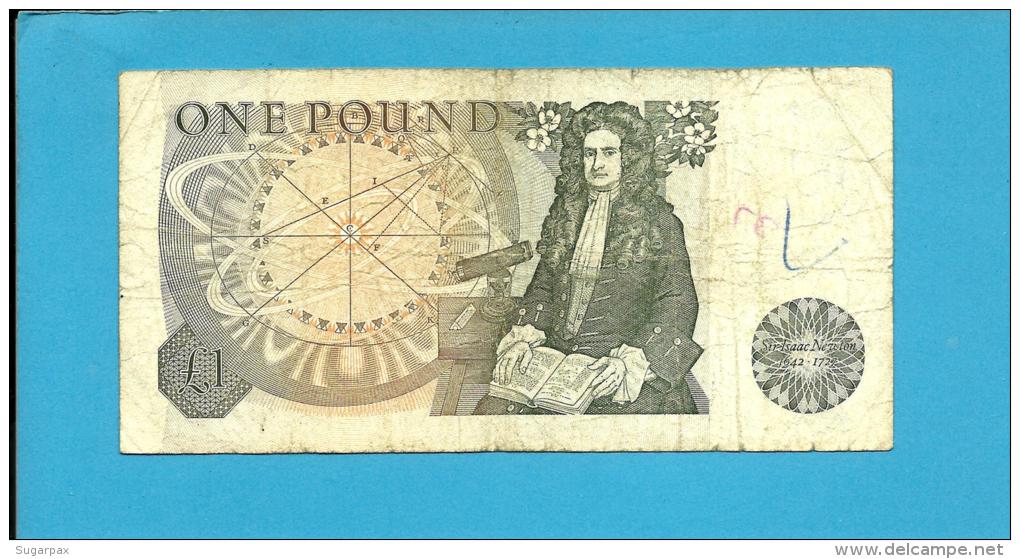 GREAT BRITAIN - 1 POUND - ND ( 1978 - 80 ) - P 377 A - Sign. J. B. Page - BANK OF ENGLAND - 2 Scans - 1 Pond