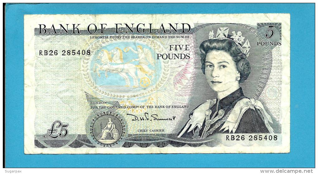 GREAT BRITAIN - 5 POUNDS - ND ( 1987 - 88 ) - P 378 E - WIDE Security Thread - Sign. D. H. F. Somerset - BANK OF ENGLAND - 5 Pond