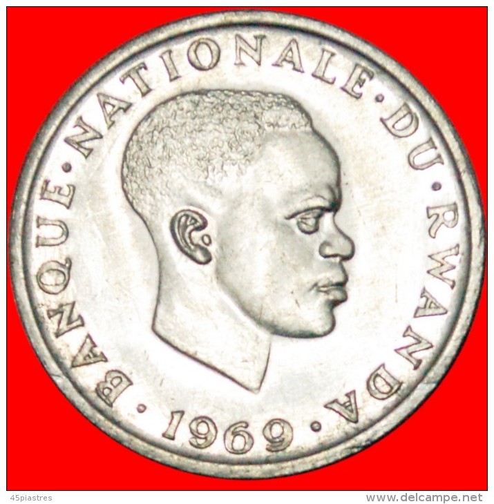 * PORTRAIT RIGHT: RWANDA  1 FRANC 1969! UNCOMMON TYPE! UNC! LOW START NO RESERVE! - Rwanda