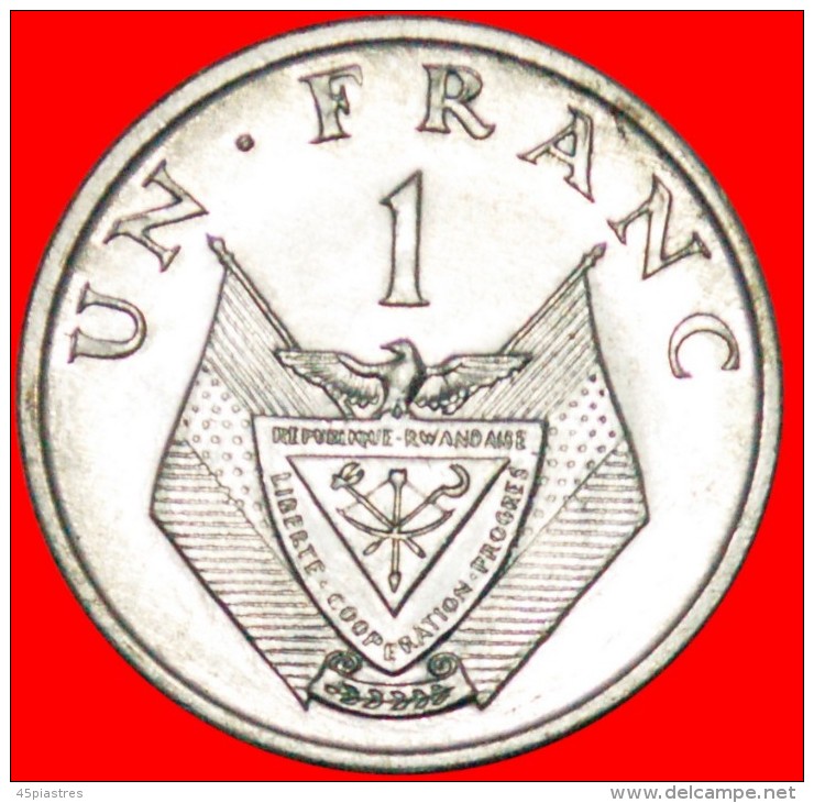 * PORTRAIT RIGHT: RWANDA  1 FRANC 1969! UNCOMMON TYPE! UNC! LOW START NO RESERVE! - Rwanda