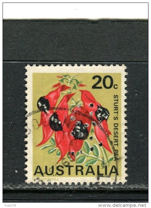 AUSTRALIE - Y&T N° 370° - Pois Du Désert De Sturt - Perfin - Perforé - Perforés