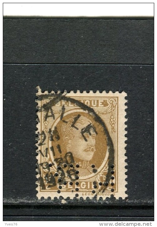 BELGIQUE - Y&T N° 203° - Albert 1er - Perfin - Perforé - 1909-34