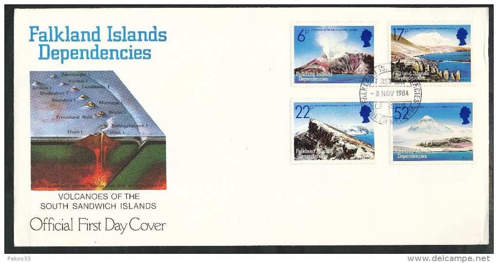 Falklandinseln, S.-Georgien U. D. S.-S.-Inseln  - FDC   - Mi.Nr. 125 - 128 - Falklandinseln