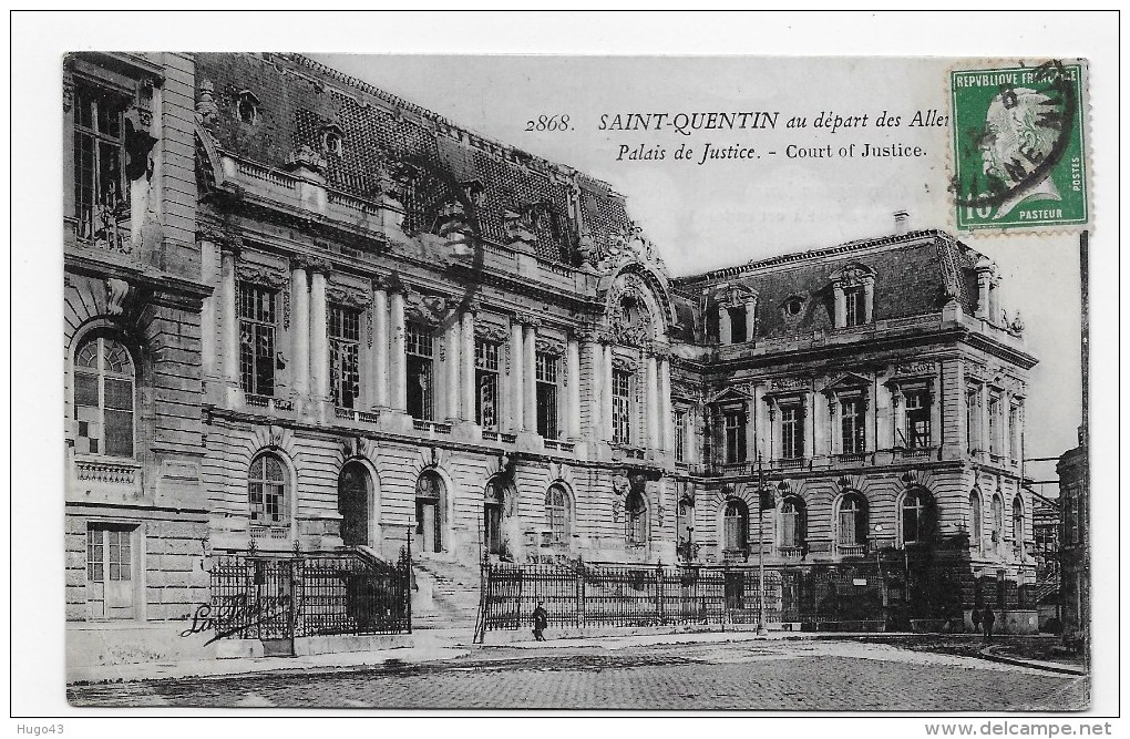 (RECTO / VERSO) SAINT QUENTIN - N° 2868 - PALAIS DE JUSTICE - PETIT PLI ANGLE EN BAS A GAUCHE - St. Quentin En Yvelines