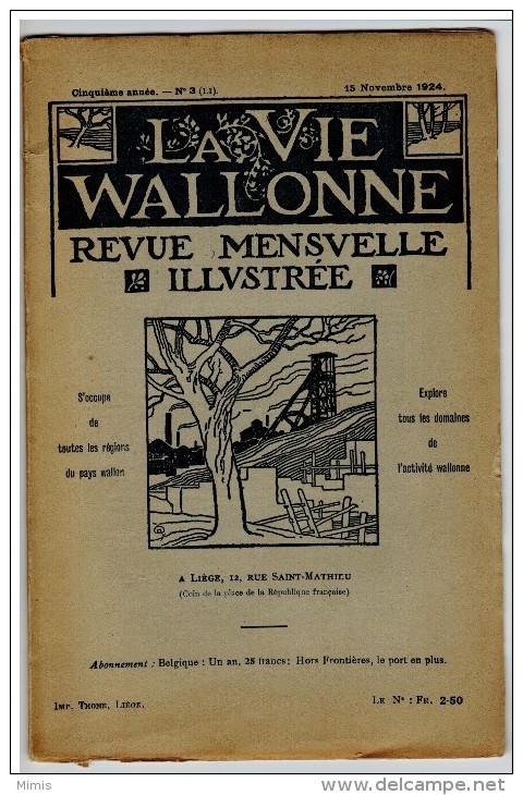 La Vie Wallonne  Revue Mensuelle Illustrée - Belgio