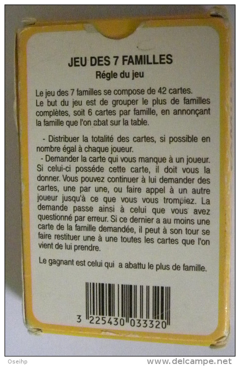 Jeu De Cartes 7 Familles ANIMAUX FAMILIERS Chat Chien Hamster Poisson Rouge Lapin Souris Perroquet - Autres & Non Classés