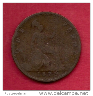 UK, 1879,  Fine Used Coin, 1 Penny, Victoria, Bronze,  KM 790, C2800 - D. 1 Penny