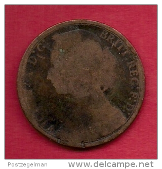 UK, 1879,  Fine Used Coin, 1 Penny, Victoria, Bronze,  KM 790, C2801 - D. 1 Penny