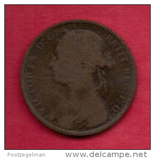 UK, 1881,  Fine Used Coin, 1 Penny, Victoria, Bronze,  KM 790, C2805 - D. 1 Penny