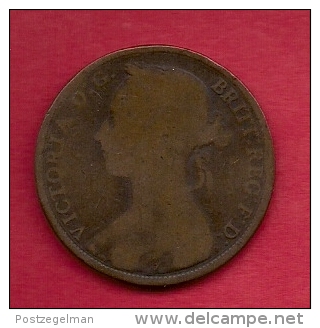UK, 1885,  Fine Used Coin, 1 Penny, Victoria, Bronze,  KM 790, C2808 - D. 1 Penny