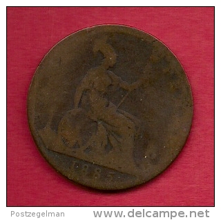 UK, 1885,  Fine Used Coin, 1 Penny, Victoria, Bronze,  KM 790, C2808 - D. 1 Penny