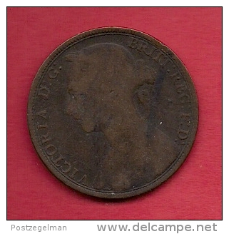 UK, 1891,  Fine Used Coin, 1 Penny, Victoria, Bronze,  KM 790, C2818 - D. 1 Penny